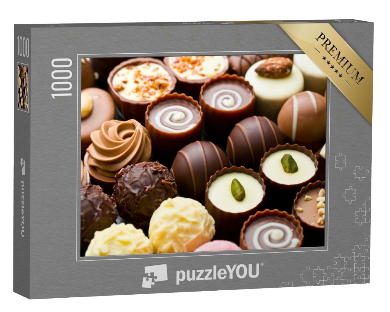 Puzzle 1000 Teile „Verführerische Schokoladenpralinen“