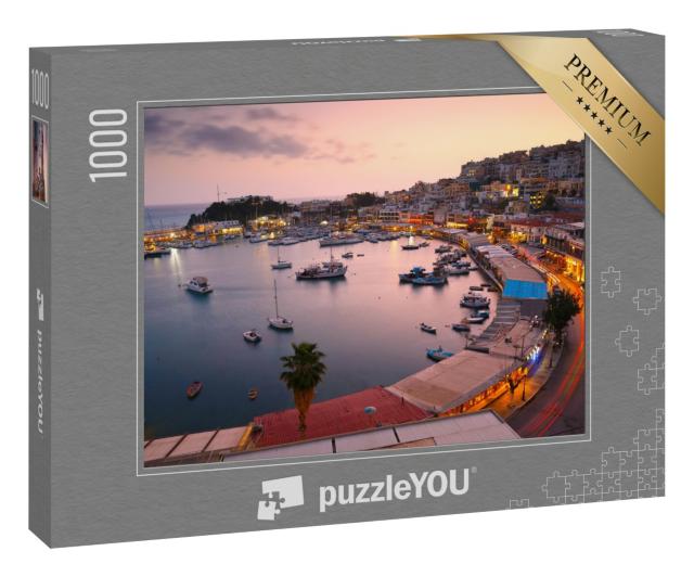 Puzzle 1000 Teile „Abend am Yachthafen Mikrolimano in Athen, Griechenland“