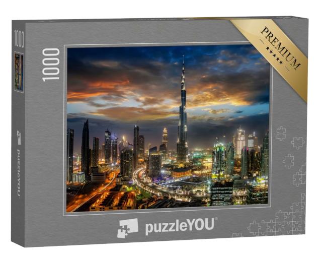 Puzzle 1000 Teile „Dubai Business Bay bei Nacht“