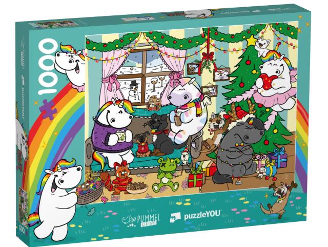 Puzzle 1000 Teile „Pummeleinhorn: Pummel & Friends - Weihnachten“