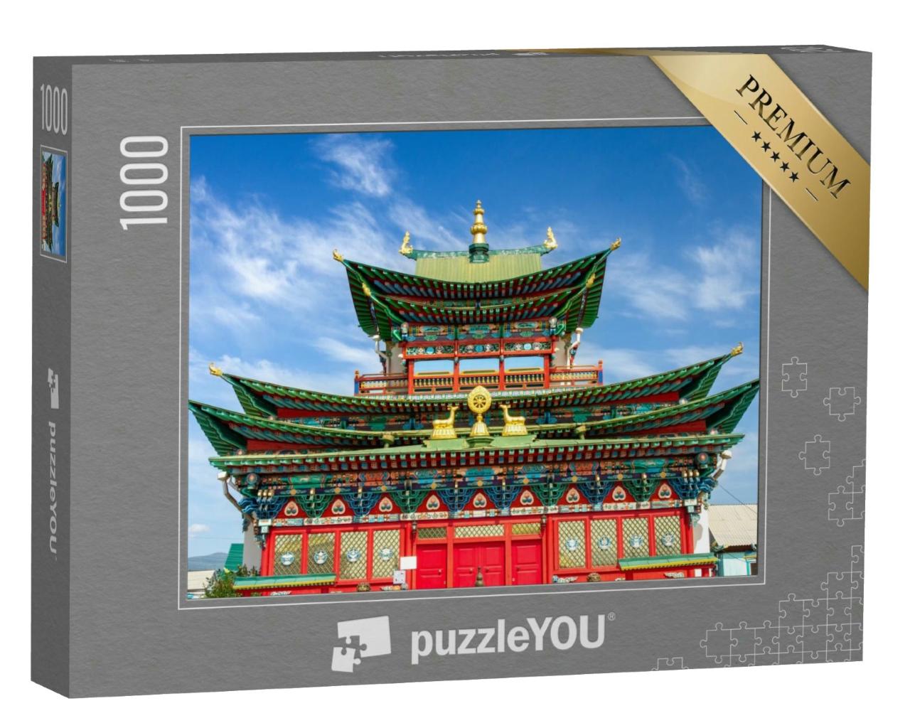 Puzzle 1000 Teile „Iwolginski Dazan: Buddhistisches Kloster nahe Burjatien, Russland“