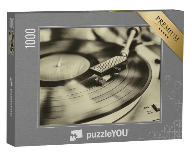 Puzzle 1000 Teile „Retro-Schallplattenspieler, sepia“