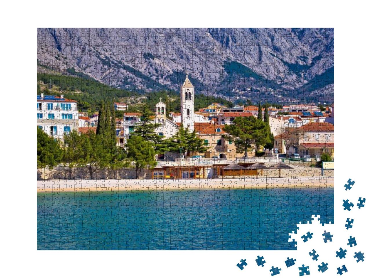Puzzle 1000 Teile „Blick auf die Stadt Baska Voda, Dalmatien, Kroatien“