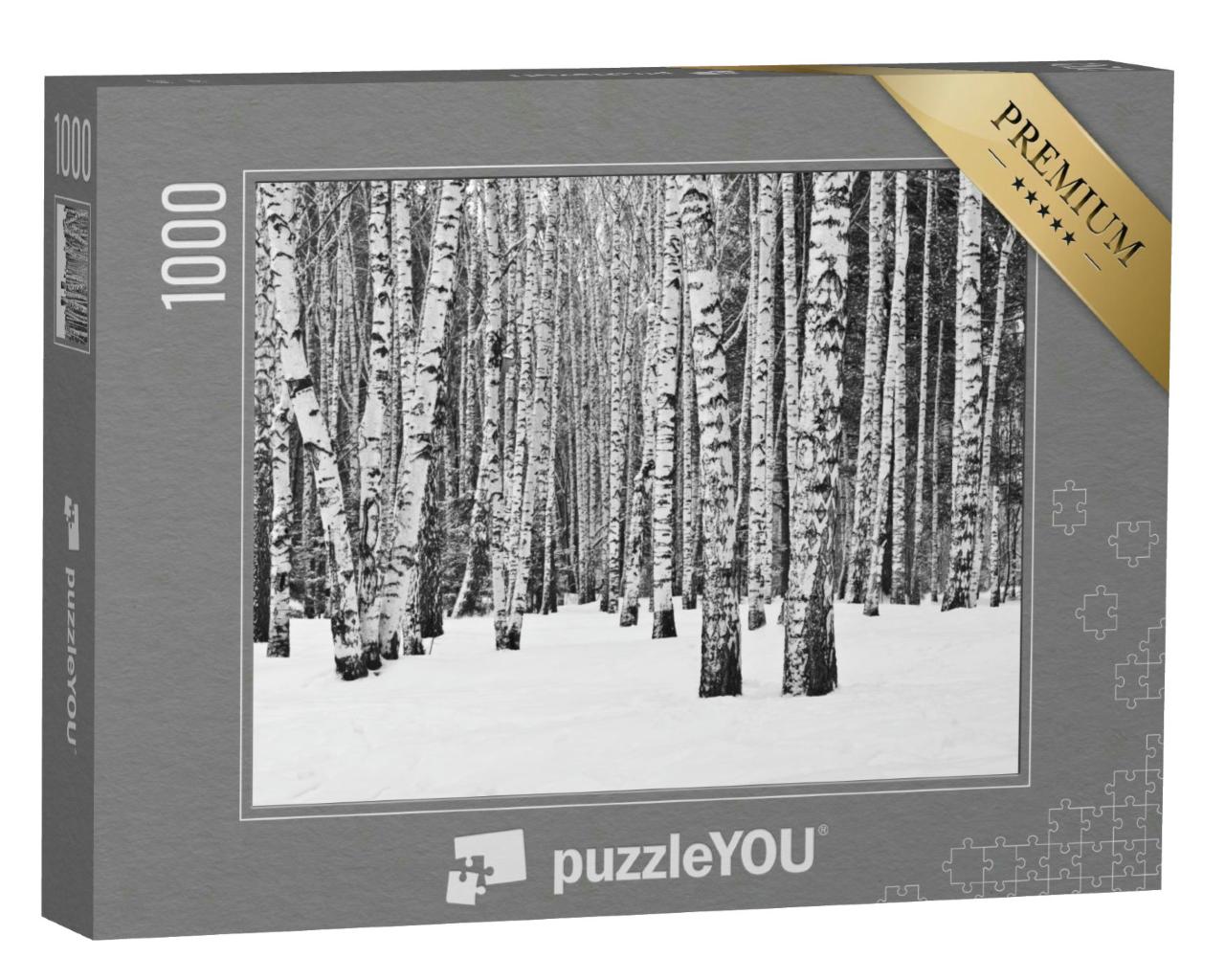 Puzzle 1000 Teile „Birkenwald zur Winterzeit“