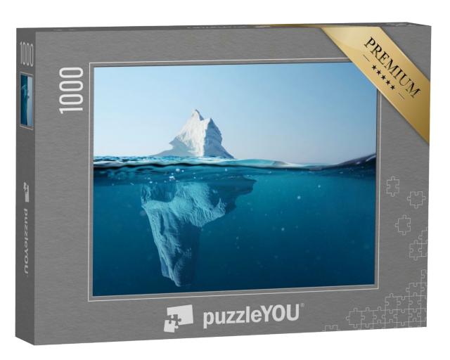 Puzzle 1000 Teile „Eisberg im Ozean mit Blick unter Wasser“