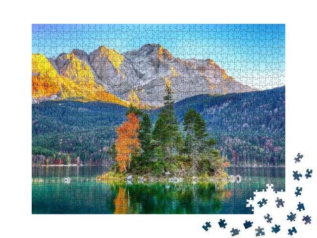 Puzzle 1000 Teile „Bezaubernde Herbstlandschaft am Eibsee“
