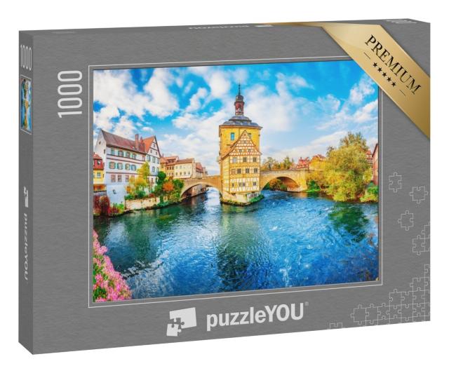 Puzzle 1000 Teile „Romantische Altstadt Bamberg, Deutschland“
