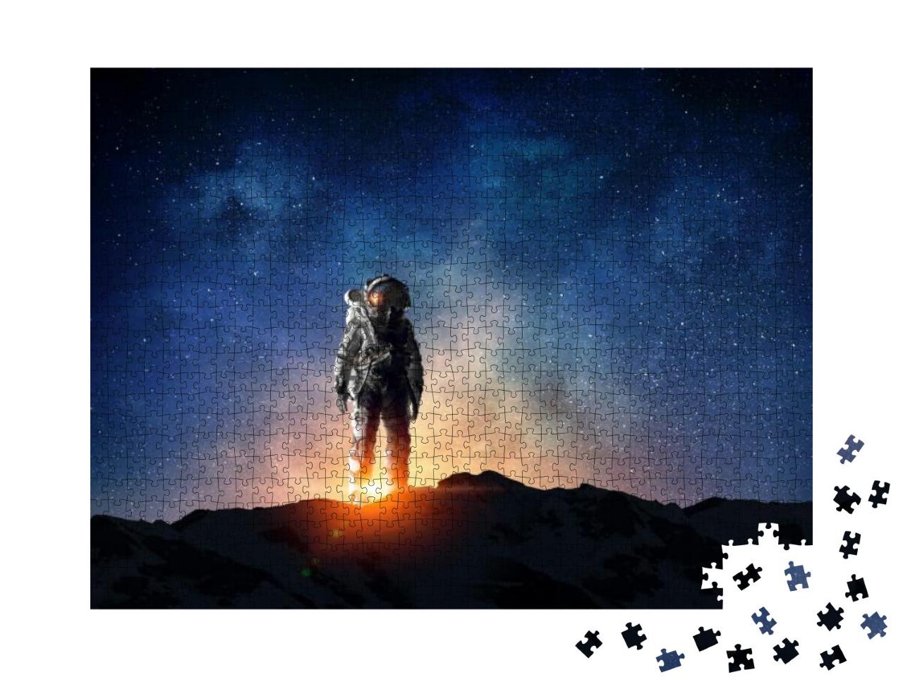 Puzzle 1000 Teile „Ein Astronaut und seine Mission“