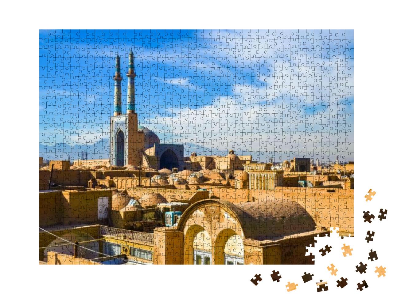 Puzzle 1000 Teile „Blick auf das historische Zentrum von Yazd, Iran“