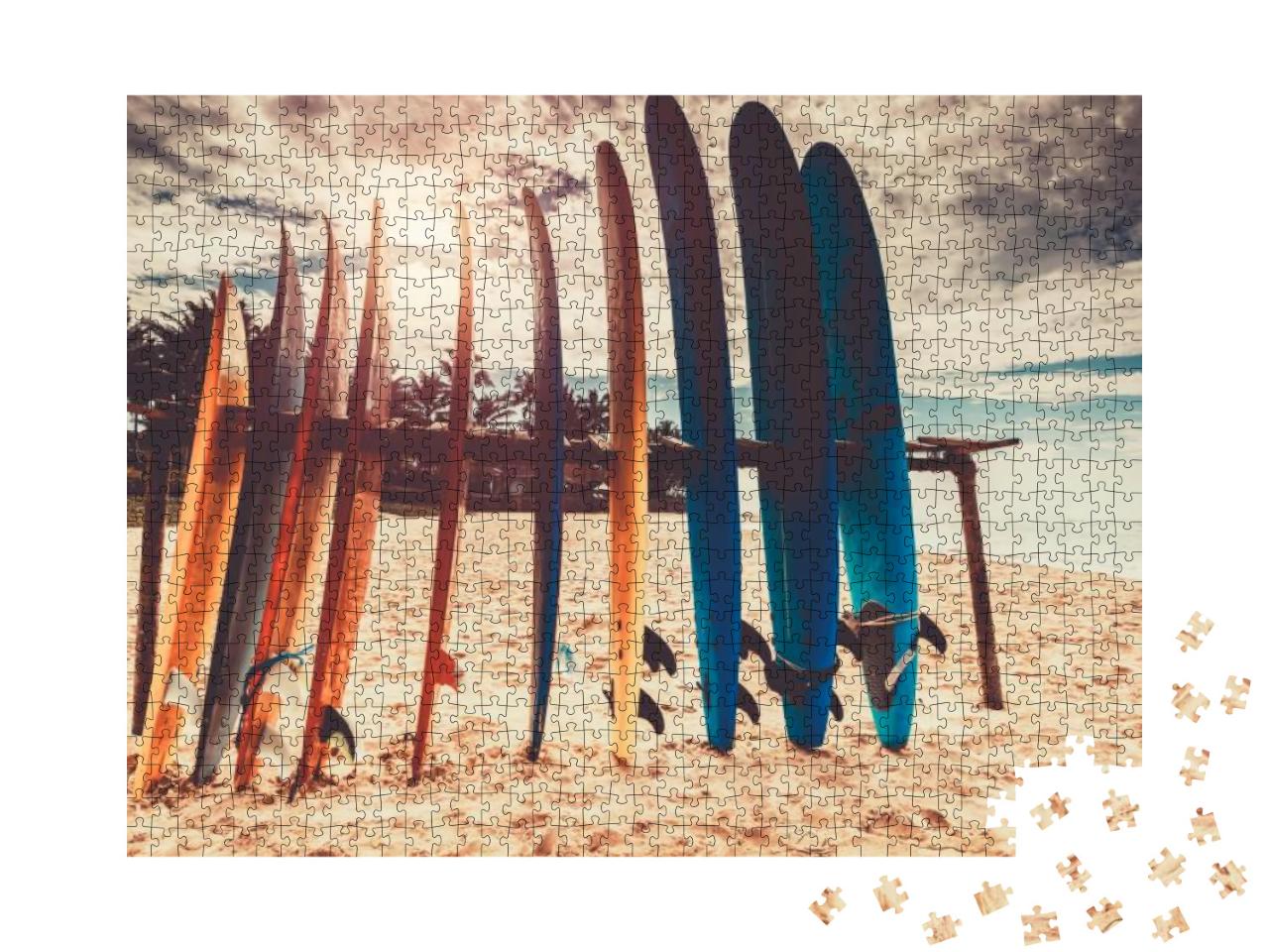 Puzzle 1000 Teile „Surfbretter am Strand“