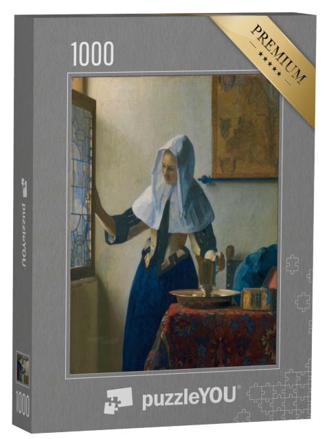 Puzzle 1000 Teile „Johannes Vermeer - Junge Frau mit einem Wasserkrug“