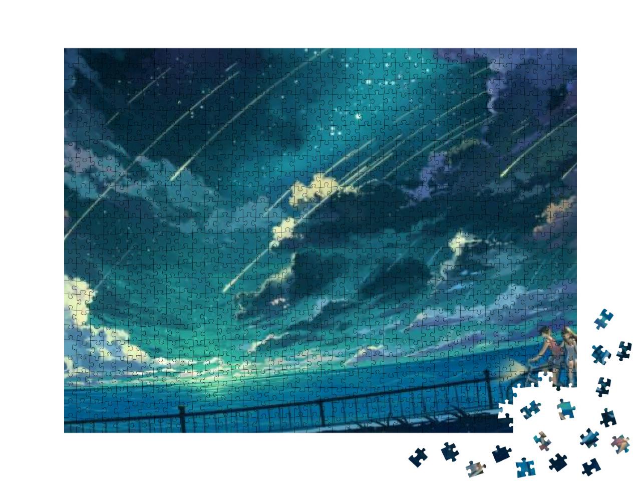 Puzzle 1000 Teile „Ästhetisches Anime: Jungen und Mädchen“