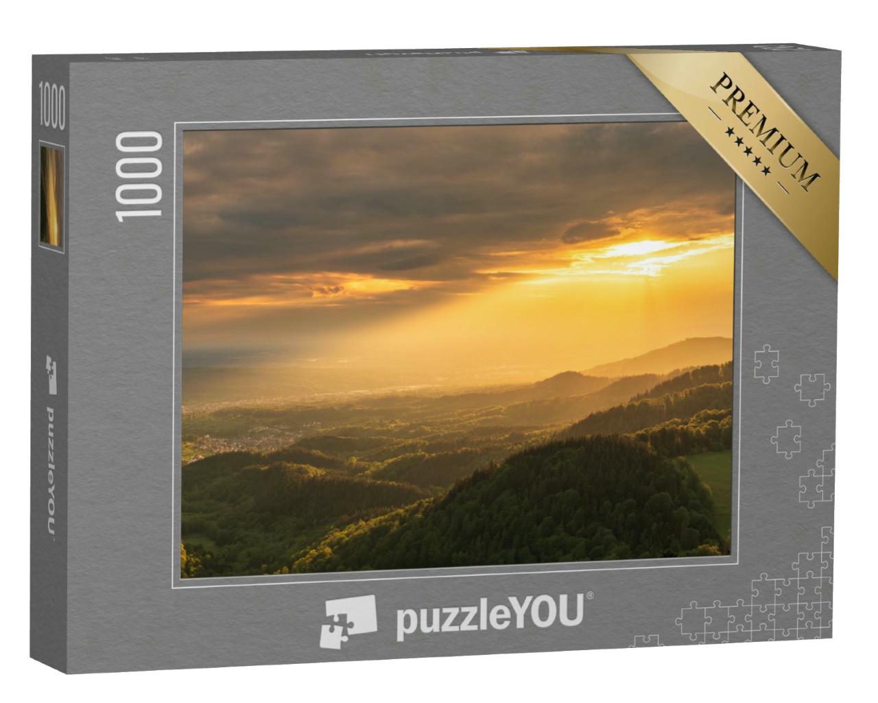 Puzzle 1000 Teile „Das wunderschöne Murgtal im Schwarzwald zur goldenen Stunde“