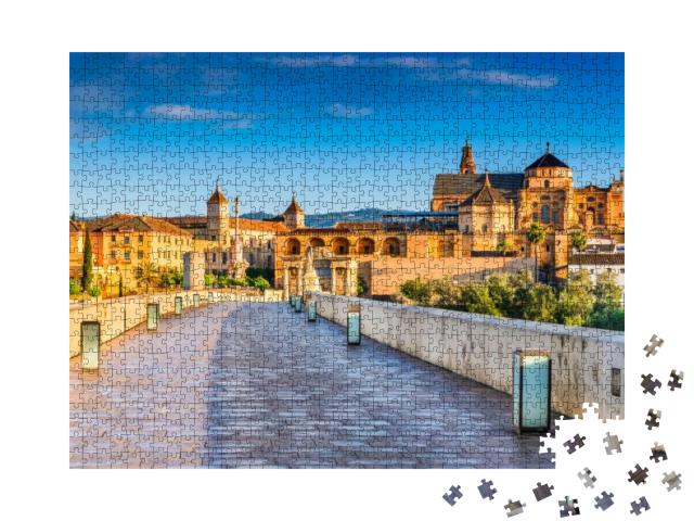 Puzzle 1000 Teile „Mezquita-Kathedrale und römische Brücke, Cordoba, Andalusien, Spanien“