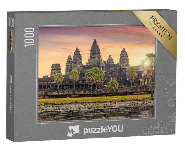 Puzzle 1000 Teile „Schöner Sonnenaufgang am Angkor Wat, Siem Reap, Kambodscha“