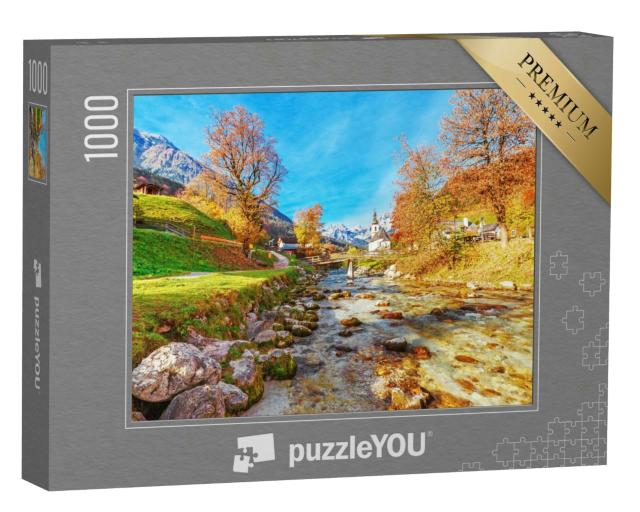 Puzzle 1000 Teile „Herbstlandschaft des Nationalparks Ramsau, Oberbayern, Deutschland“