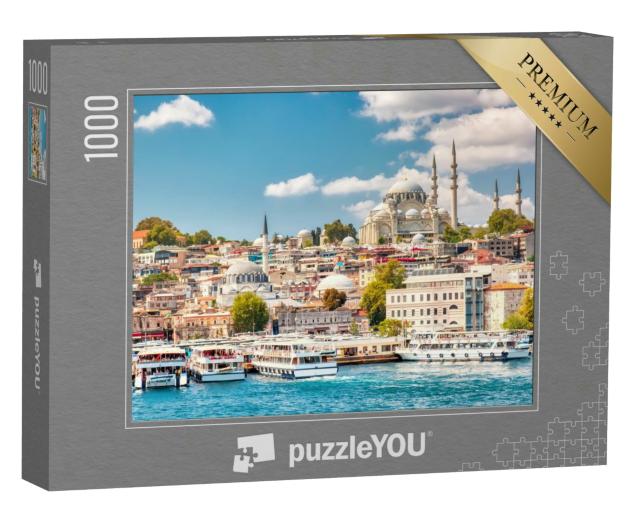 Puzzle 1000 Teile „Golden Horn Bucht von Istanbul mit Blick auf Süleymaniye“
