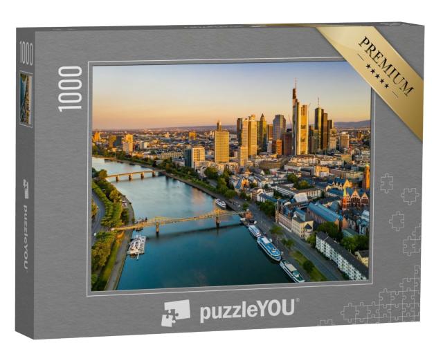 Puzzle 1000 Teile „Abend über Frankfurt am Main“