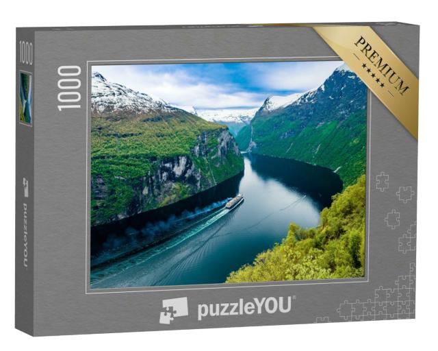 Puzzle 1000 Teile „Schöne Natur Norwegens: Geirangerfjord“