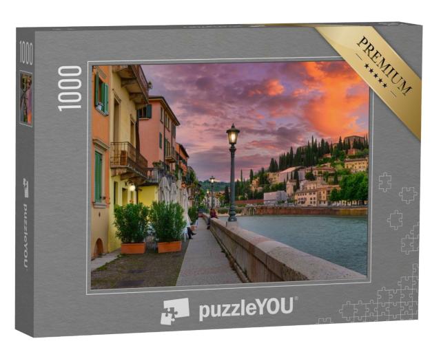 Puzzle 1000 Teile „Fluss Etsch in Verona, Italien“
