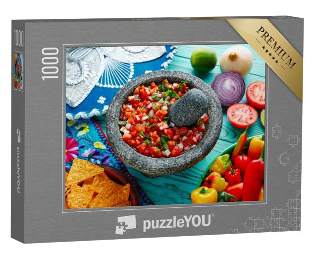 Puzzle 1000 Teile „Pico de Gallo-Sauce aus Mexiko mit Tomate, Koriander und Zwiebel“