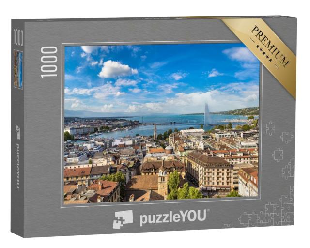 Puzzle 1000 Teile „Über den Dächern von Genf“