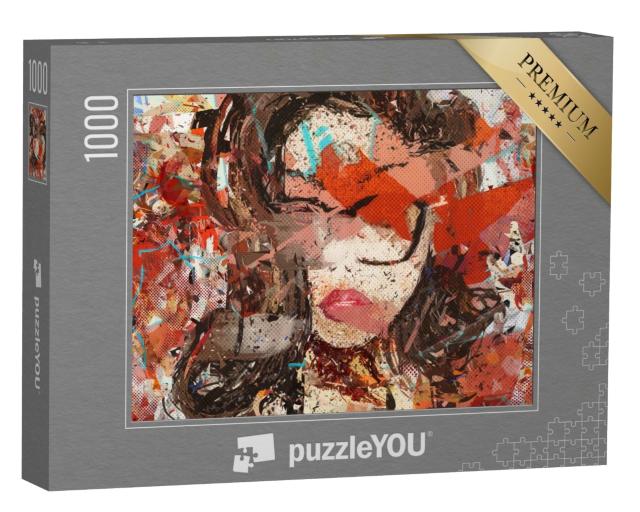 Puzzle 1000 Teile „Gesicht eines Mädchens mit Brille“