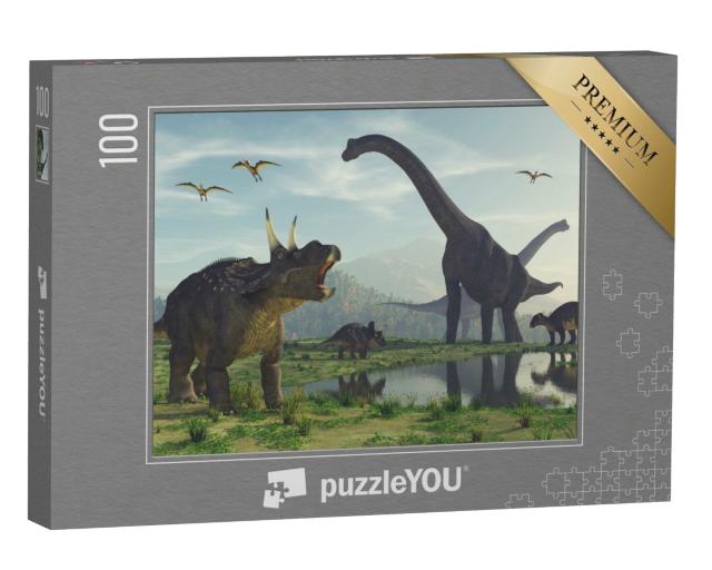 Puzzle 100 Teile „Dinosaurier“