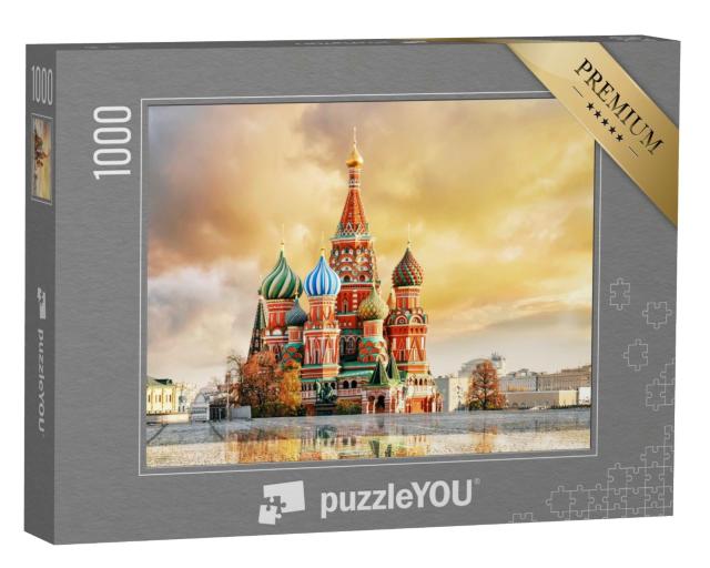 Puzzle 1000 Teile „Blick auf Basilius-Kathedrale am Roten Platz, Moskau, Russland“
