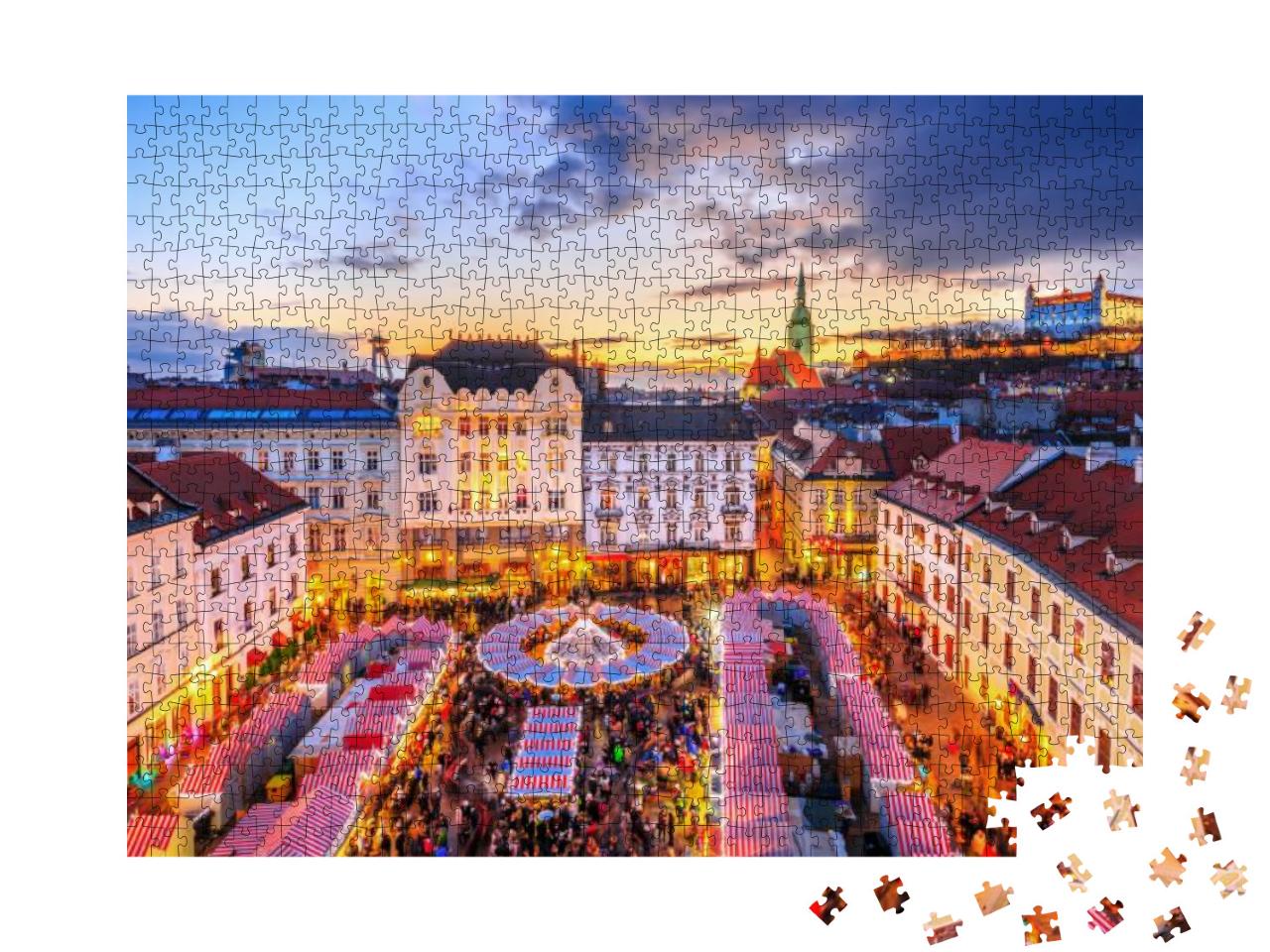 Puzzle 1000 Teile „Weihnachtsmarkt im historischen Zentrum von Bratislava, Slowakei“