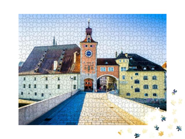 Puzzle 1000 Teile „Altstadt von Regensburg in Bayern, Deutschland“