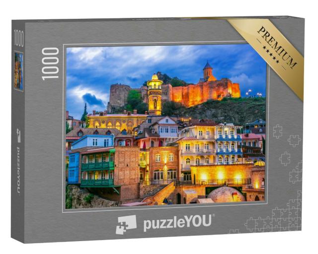 Puzzle 1000 Teile „ Altstadt von Tiflis, Georgien nach Sonnenuntergang“