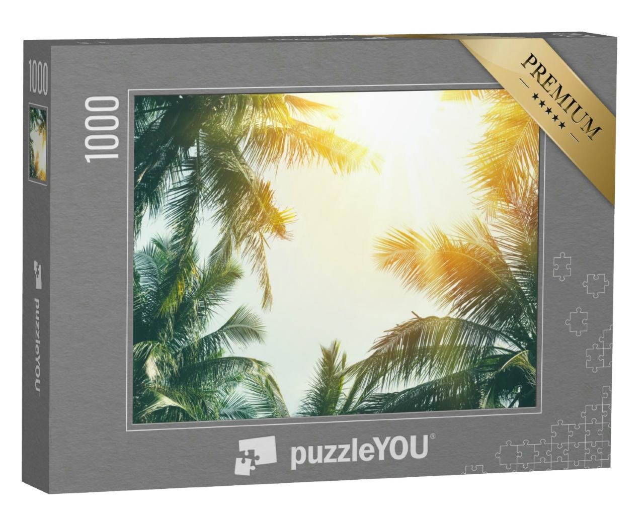 Puzzle 1000 Teile „Tropische Palmen im Sonnenlicht“
