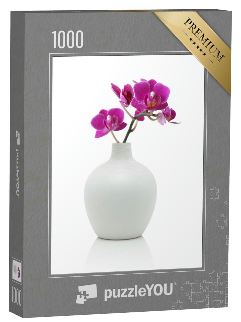 Puzzle 1000 Teile „Orchidee in weißer Vase“