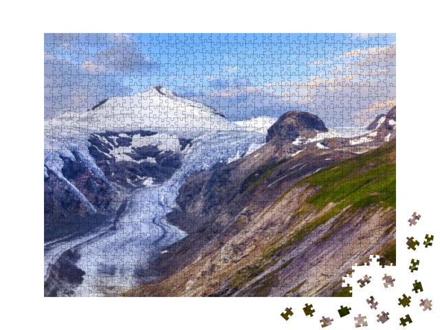 Puzzle 1000 Teile „Pasterze-Gletscher und Johannisberg-Gipfel“