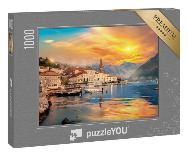 Puzzle 1000 Teile „Historische Stadt Perast in der Bucht von Kotor, Montenegro“