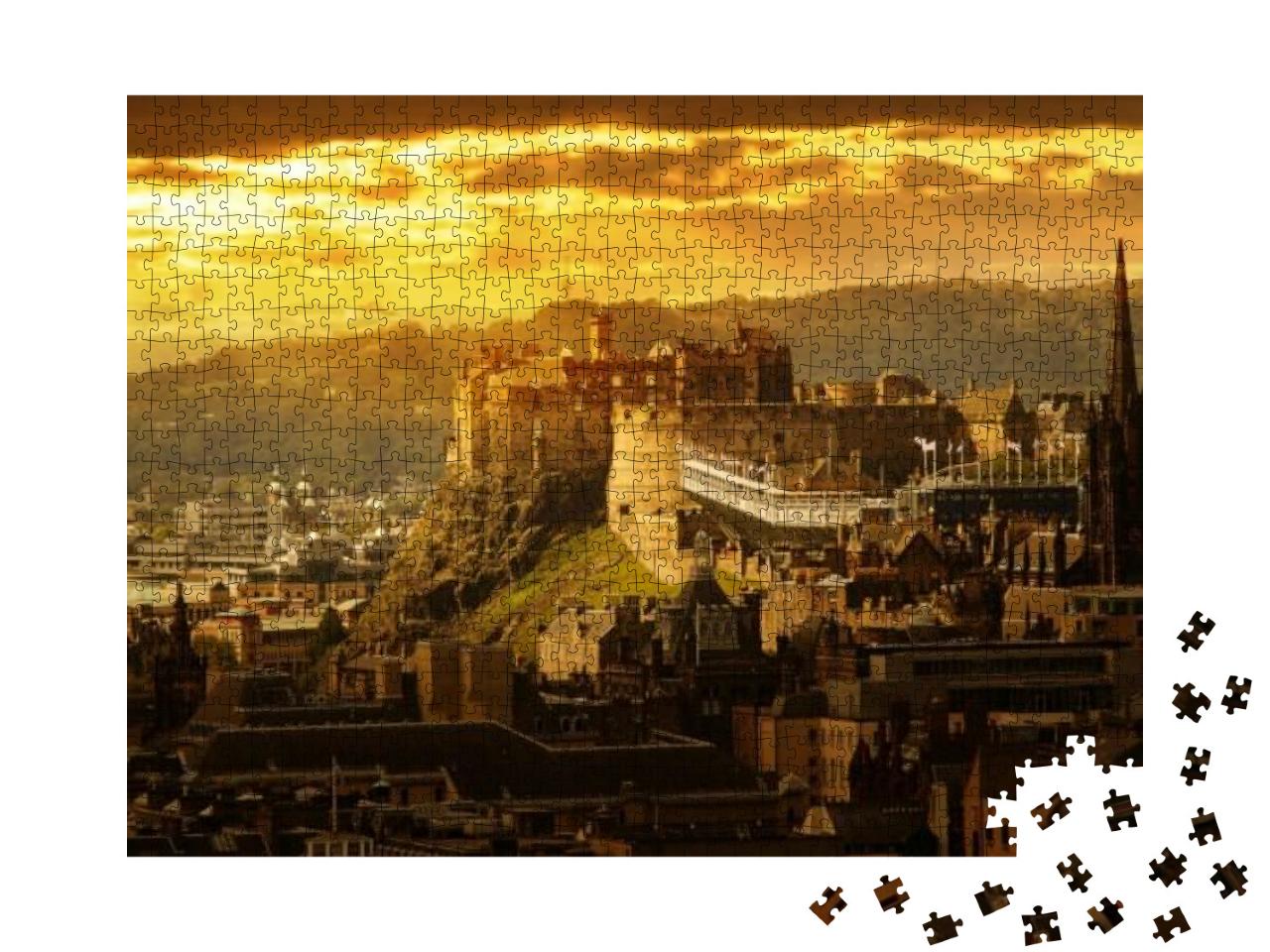 Puzzle 1000 Teile „Verzaubertes Edinburgh Castle, Schottland“
