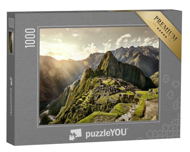 Puzzle 1000 Teile „Blick auf die alte Inka-Stadt Machu Picchu mit Ruinen, Peru“