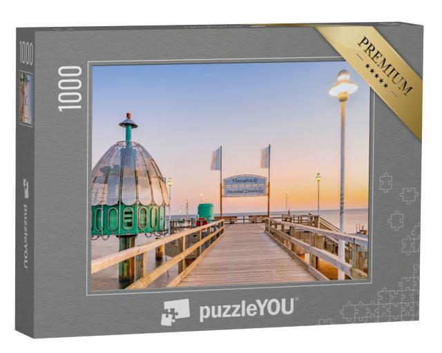 Puzzle 1000 Teile „Vineta-Brücke Ostseebad Zinnowitz und Taucherglocke auf Usedom, Deutschland“