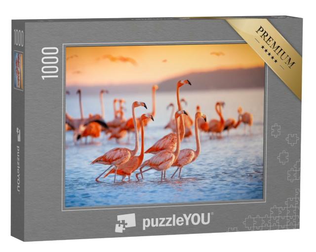 Puzzle 1000 Teile „Rosa Flamingos“