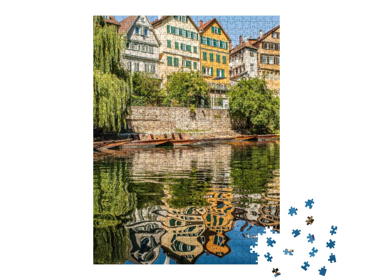 Puzzle 1000 Teile „Tübingen, Altstadt am Neckarufer, Deutschland“