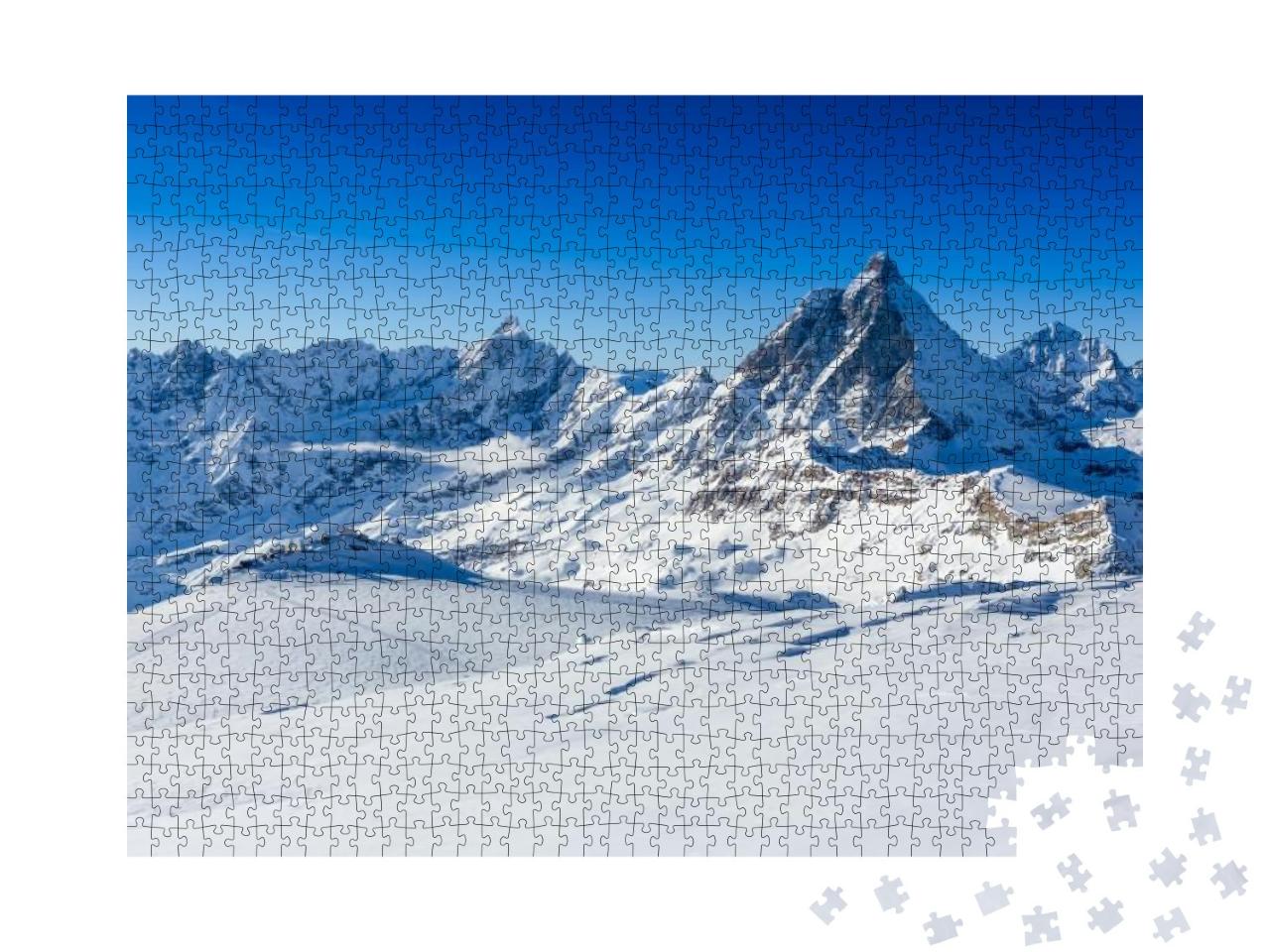 Puzzle 1000 Teile „Matterhorn zwischen Schweiz und Italien“