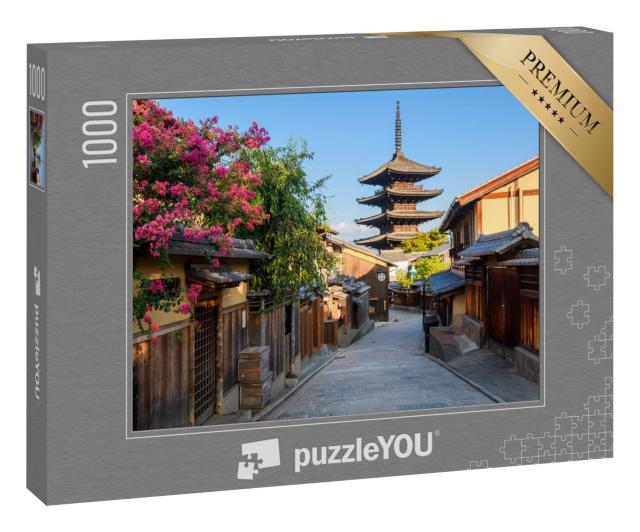Puzzle 1000 Teile „Altstadt von Kyoto: Higashiyama-Viertel mit traditioneller Straße“