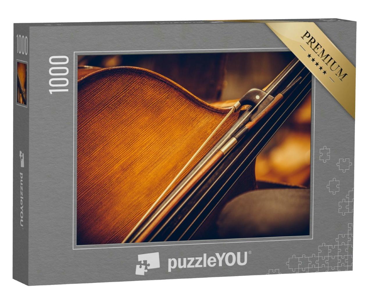Puzzle 1000 Teile „Nahaufnahme: Kontrabass und Bogen“