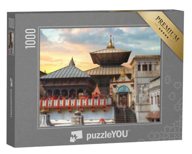 Puzzle 1000 Teile „Uralter Pashupatinath-Tempel, Kathmandu, Nepal“