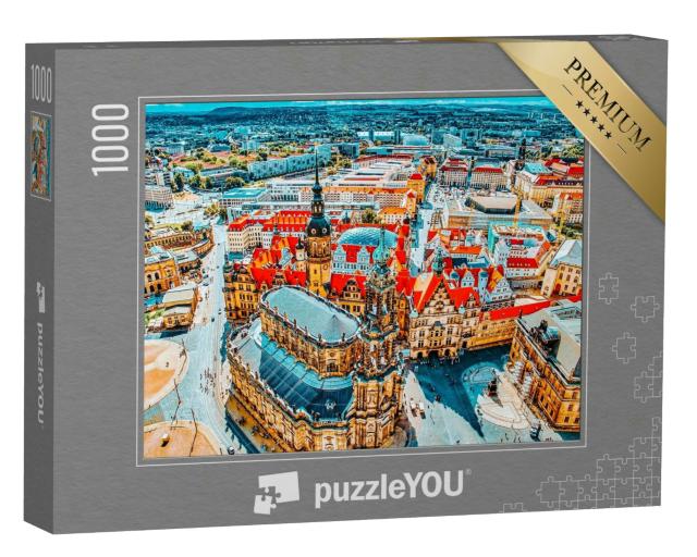 Puzzle 1000 Teile „Zentrum der Dresdner Altstadt, Sachsen, Deutschland“