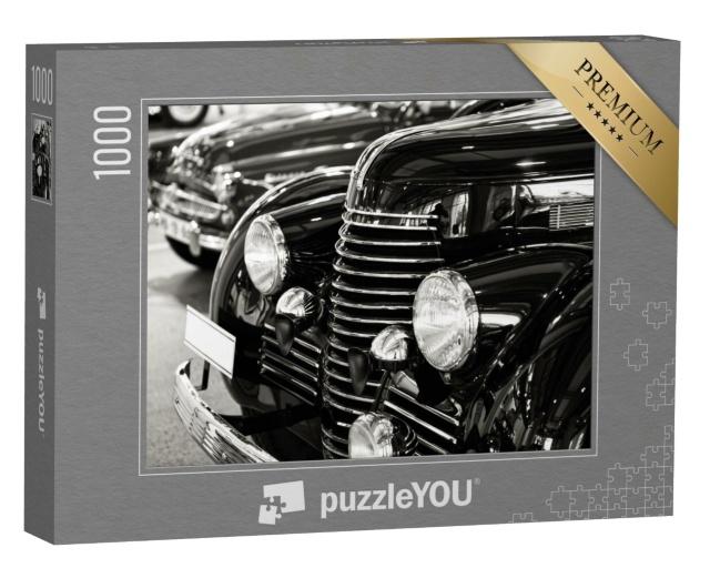 Puzzle 1000 Teile „Oldtimer in schwarz-weiß“