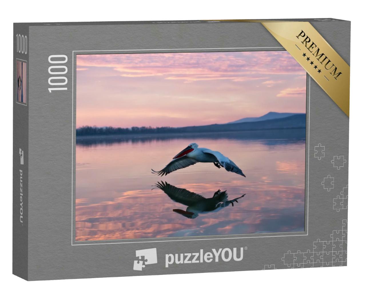 Puzzle 1000 Teile „Pelikan im Sonnenaufgang“