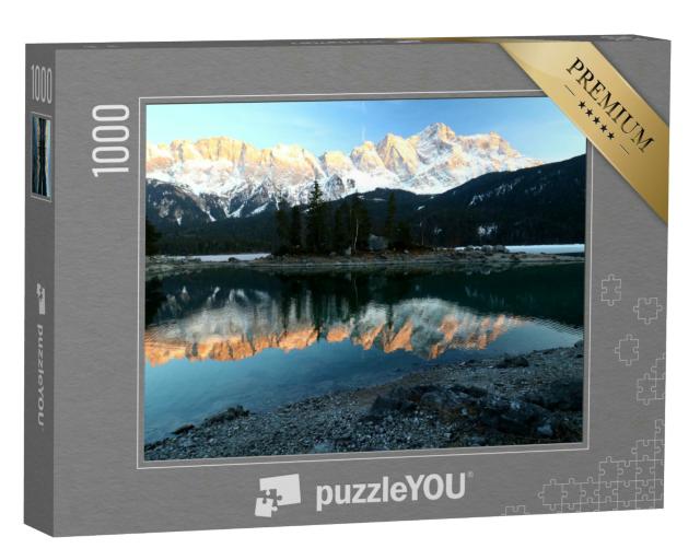 Puzzle 1000 Teile „Alpen bei Sonnenuntergang: Eibsee, Grainau, Bayern“