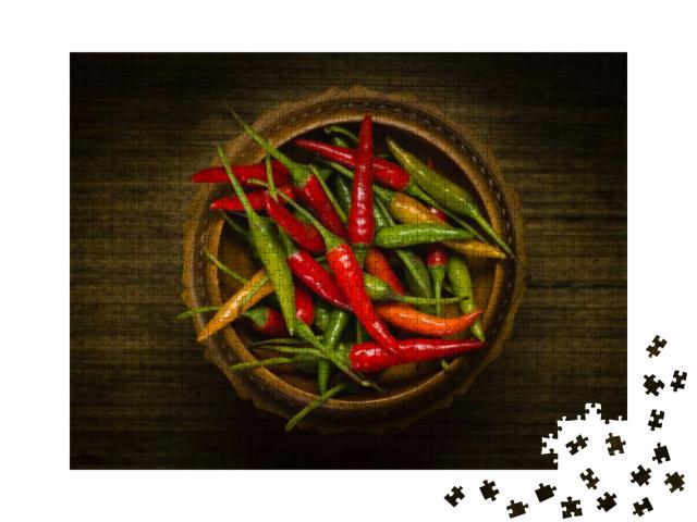Puzzle 1000 Teile „Rote und grüne Thai-Chilis“